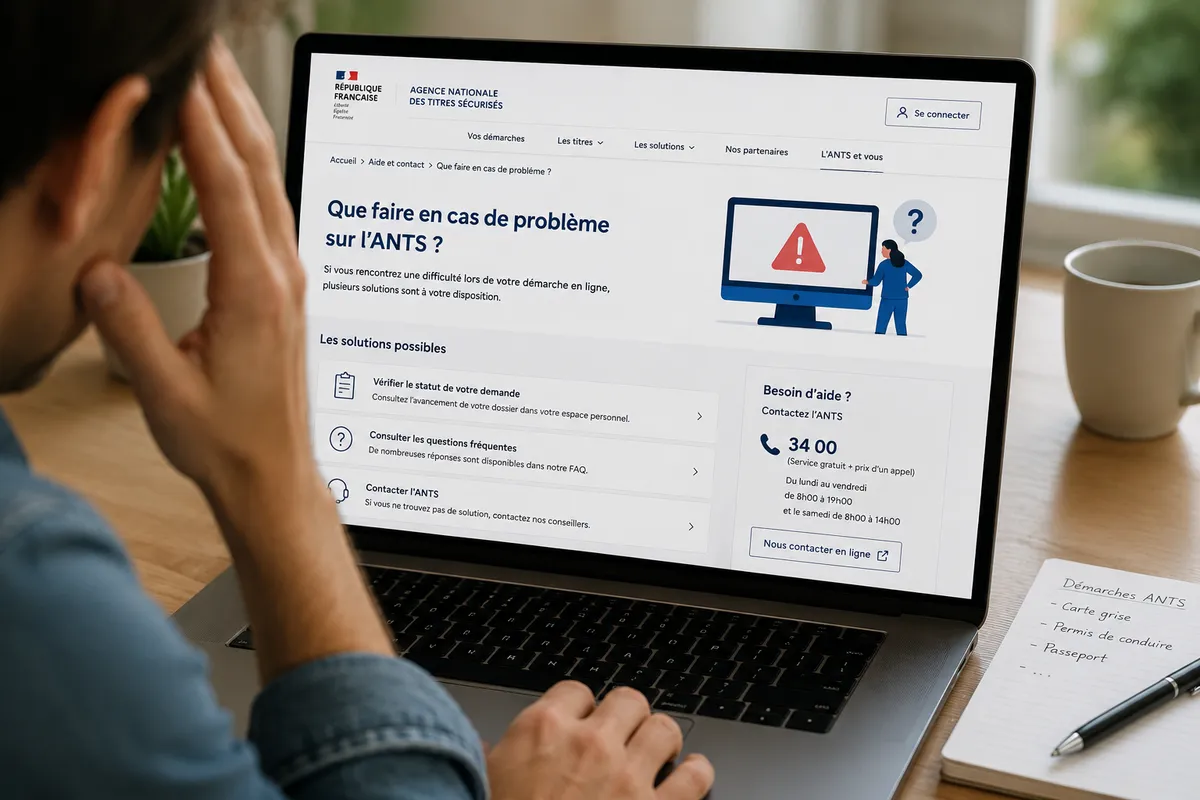Que faire en cas de problème sur l'ANTS ? Que faire en cas de problème sur l'ANTS ?